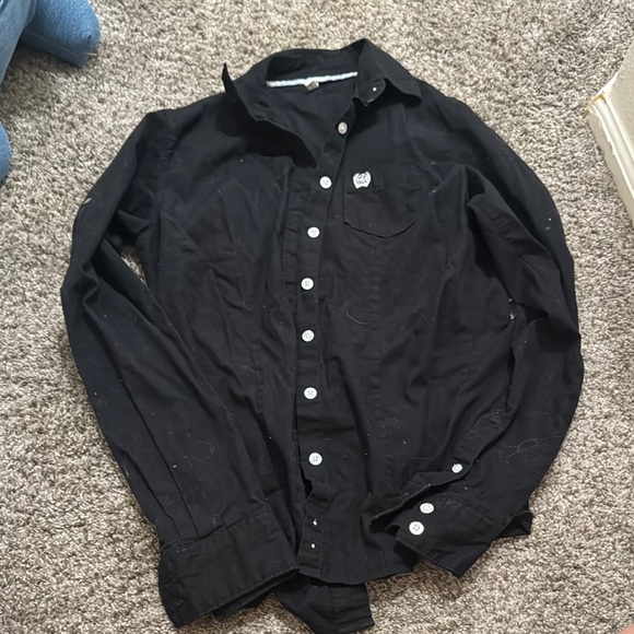 Cinch Women's Black Button Down Shirt - Picture 1 of 3